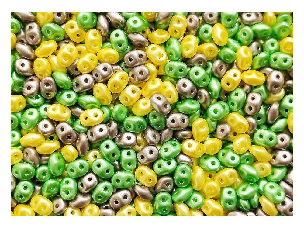 9434 2.12 oz 60 g SuperDuo Seed Beads 2.5x5 mm, 2 Holes, Alabaster Pastel